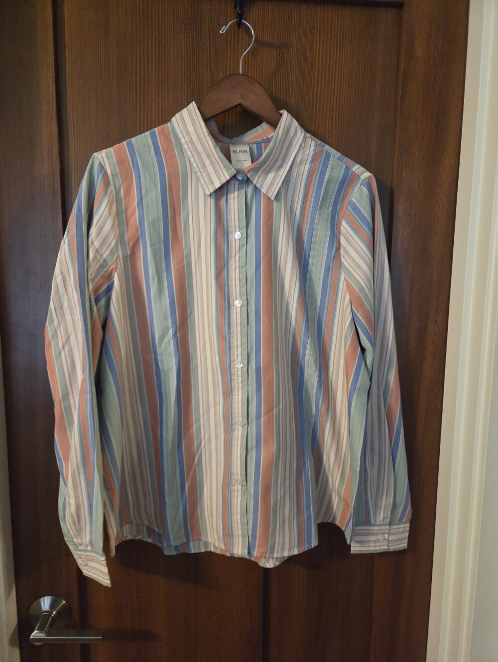 Blair Pastel Plaid Button Down Blouse Size L